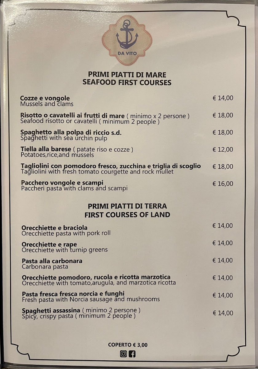 Menu Ristorante Da Vito-3